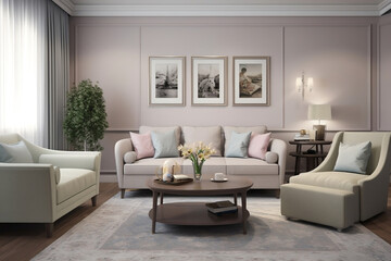 Fototapeta premium Generative AI a living room design
