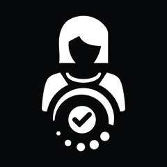 Advocate icon vector female user person profile avatar symbol for law and justice in flat color glyph pictogram illustration stock illustration