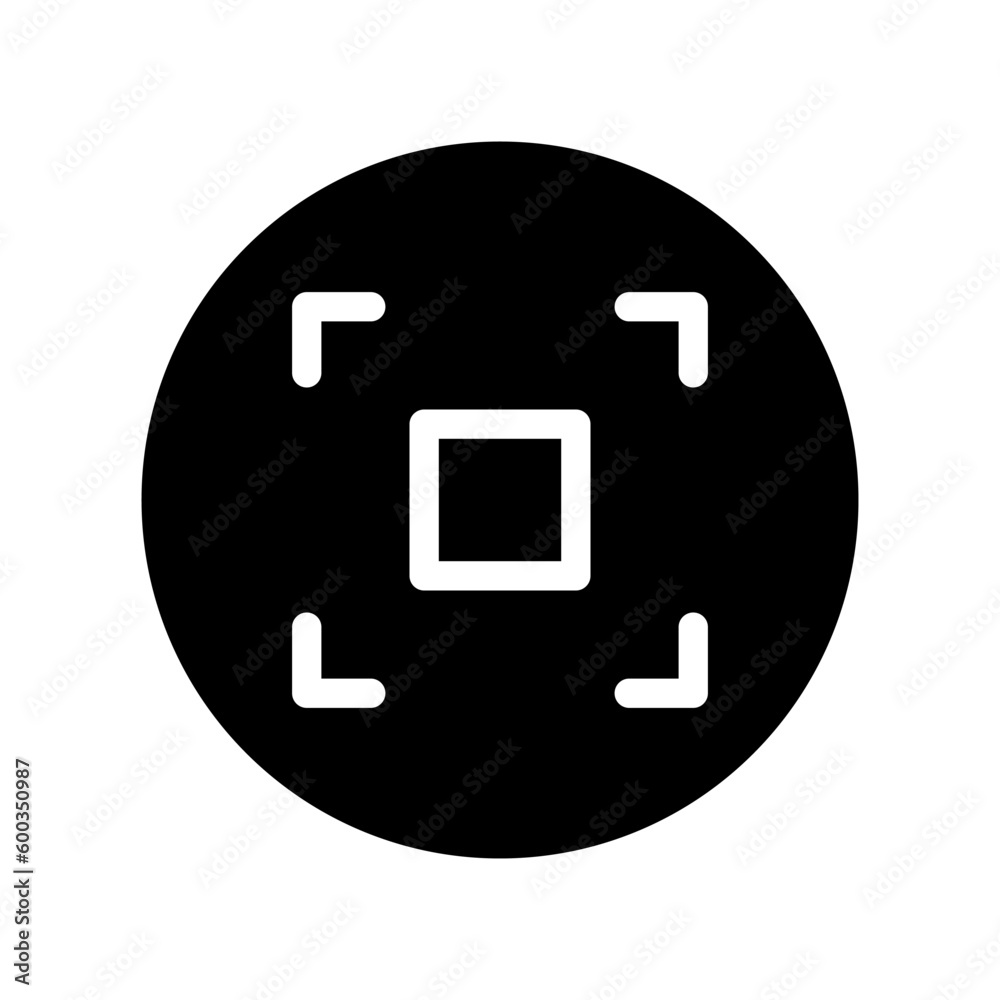 Aufkleber simple round qr code scan icon. vector.