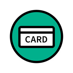 Round card button icon. Vector.