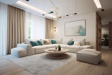 Fototapeta na wymiar Generative AI a living room design