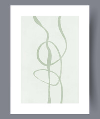 Abstract lines tortuous template wall art print. Wall artwork for interior design. Contemporary decorative background with template. Printable minimal abstract lines poster.