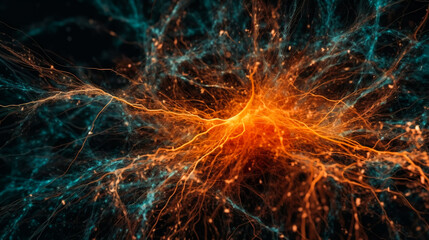 Brainwaves in Motion.  Active Neuronal Network.  AI Generated