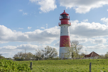 Fototapeta na wymiar Falshöft lighthouse on the Baltic Sea, Schleswig-Holstein, Germany