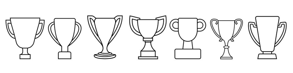 Trophy icon vector set. champions cup illustration sign collection. Wenner symbol. Win logo.