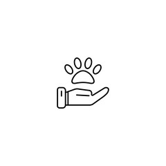 hand icon with cat paw image black color