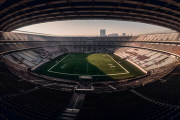 panorama of football stadium. AI Generated