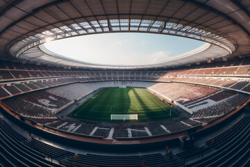 panorama of football stadium. AI Generated