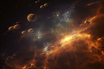 Fototapeta na wymiar Background of galaxy and stars -Ai