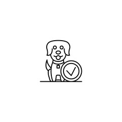 dog icon with checklist sign black color