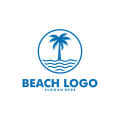Obraz premium Beach logo design Vector template isolated on white background