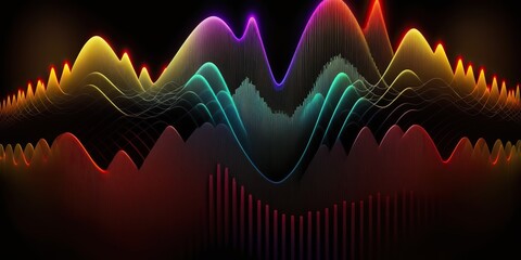AI Generated. AI Generative. Music audio volume spectrum graph. Also can be used for stock marketing forex analytics. Graphic Art