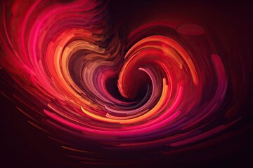 Red heart on a black background, greeting card, generative AI.
