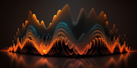 AI Generated. AI Generative. Music audio volume spectrum graph. Also can be used for stock marketing forex analytics. Graphic Art - obrazy, fototapety, plakaty