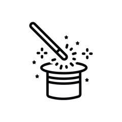 Black line icon for magic 