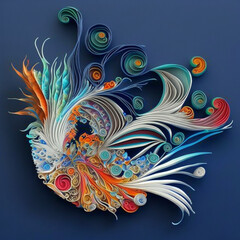 Obraz premium glass cut paper quilling clay sculpture, Generative AI