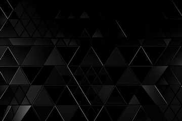 Black abstract background with triangles, generative AI.