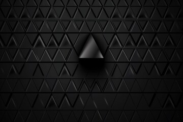 Black abstract background with triangles, generative AI.