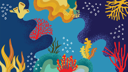 wonderland fantasy background illustration with decorative objects and editable color