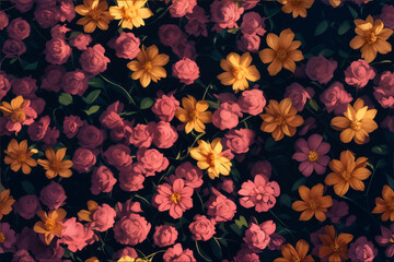 Artistic Design for wrapping paper, fabric, background. Art deco motif pattern with luxury climbing flowers. 