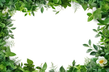 Naklejka premium たくさんの葉で組み合わせたフレーム、ジェネレーティブ、AI