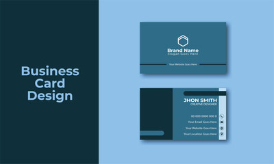 Fototapeta na wymiar Corporate Modern Business Card Design, Double-Sided Creative Business Card Template, Vector Illustration Creative Name Card, Simple and Clean Design.