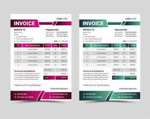 Vector professional and modern invoice template design.