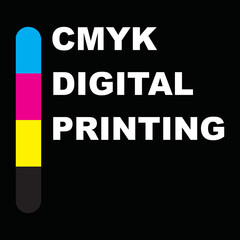 logo cmyk digital printing, tube cmyk color, black background