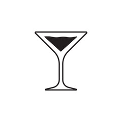 Martini cocktail icon, drink glass