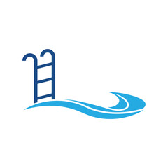 swimming pool service, swimming pool logo, aqua logo design vector
