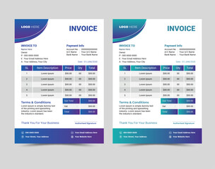 Vector professional and modern invoice template design.