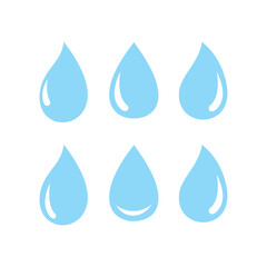 set of blue water drop