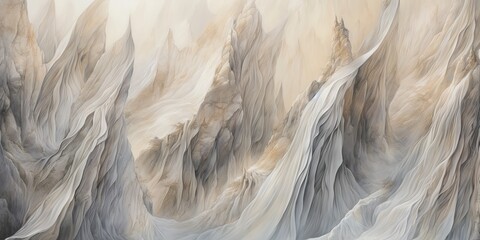 Obraz premium AI Generated. AI Generative. A mountain ridge with lots of gray rocks, in the style of illusionistic ceiling frescoes marbles. Graphic Art