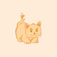 cute cat vector design crayon style