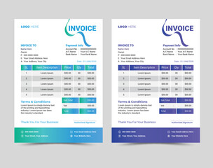 Vector professional and modern invoice template design.