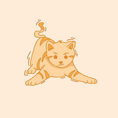 cute cat vector design crayon style