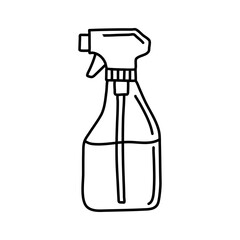 Doodle spray bottle illustration in vector. Hand drawn spray illustration. Spay bottle doodle icon in vector