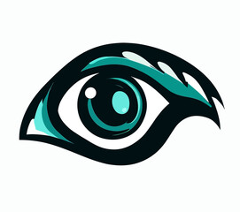 Dinosaur eye logo, reptile snake, vector art