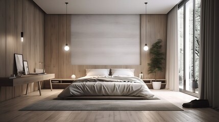 interior of bedroom,generative AI 