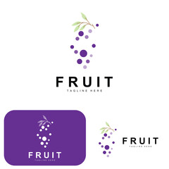 Grape Logo, Farm Fruit Vector, Fresh Purple Fruit Design, Grape Product Icon, Fruit Shop