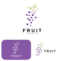 Grape Logo, Farm Fruit Vector, Fresh Purple Fruit Design, Grape Product Icon, Fruit Shop