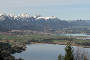 Alpy panorama widok z Buchenberg, Füssen, Forgensee, Bannwaldsee © Waclaw