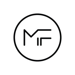 Black line icon for mf letter