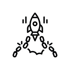 Black line icon for releases 