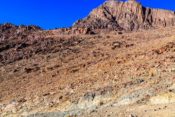 Landscape in Sinai mountains at the Sinai peninsula in Egypt