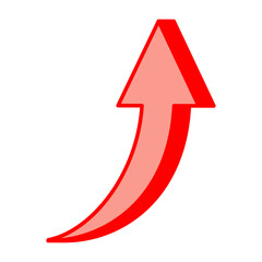 Three-dimensional red ascending arrow