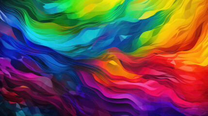 Abstract colourful background in mysterious geometric shapes. AI generated