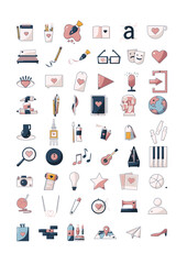 Creative business and icons set
