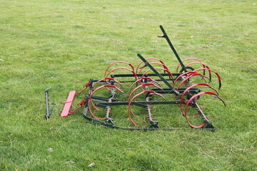 A Vintage Horse Drawn Farming Harrowing Machine.