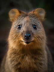 Fototapeta premium Close-up of a quokka. Generative AI